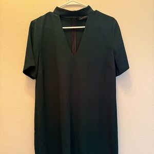 zara forest green v-neck style dress - size M